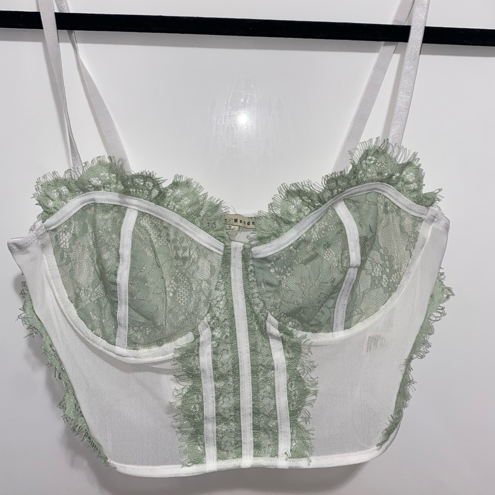 Lace corset crop top.